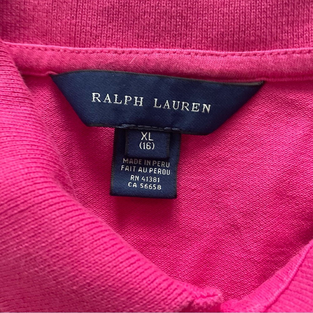 Ralph Lauren Hot Pink Three Button Short Sleeve Polo Dress Size XL (16) - Picture 4 of 7